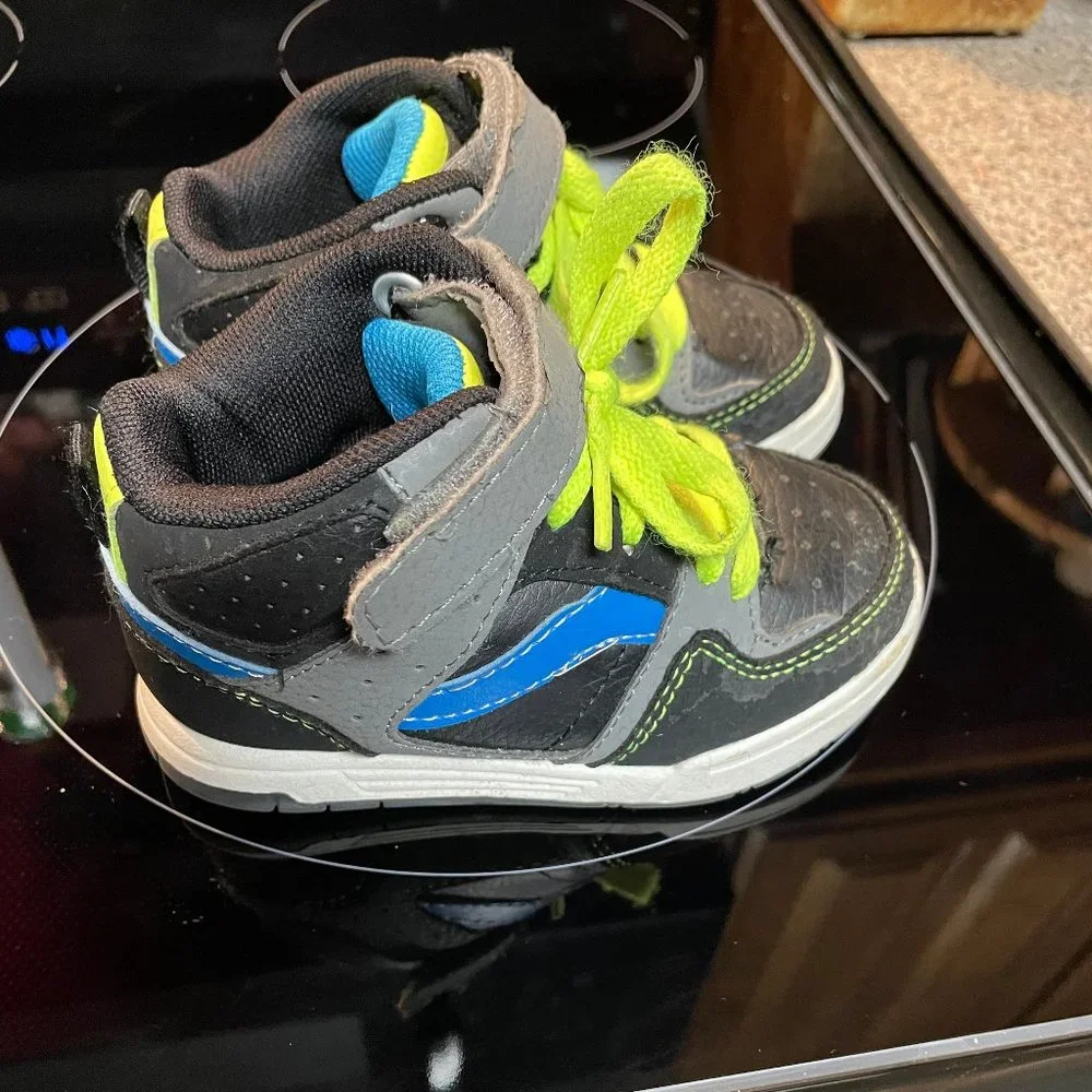 OP Toddler Boy Black Blue Athletic Shoes Sneakers 7